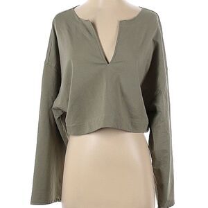 Open Edit Pullover V Neck Crop Top